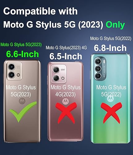 Miniatura 2 de Dahkoiz Funda para Motorola Moto G Stylus 5G (2023), con protector de pantalla, cubierta de puerto a prueba de polvo, soporte magnético para