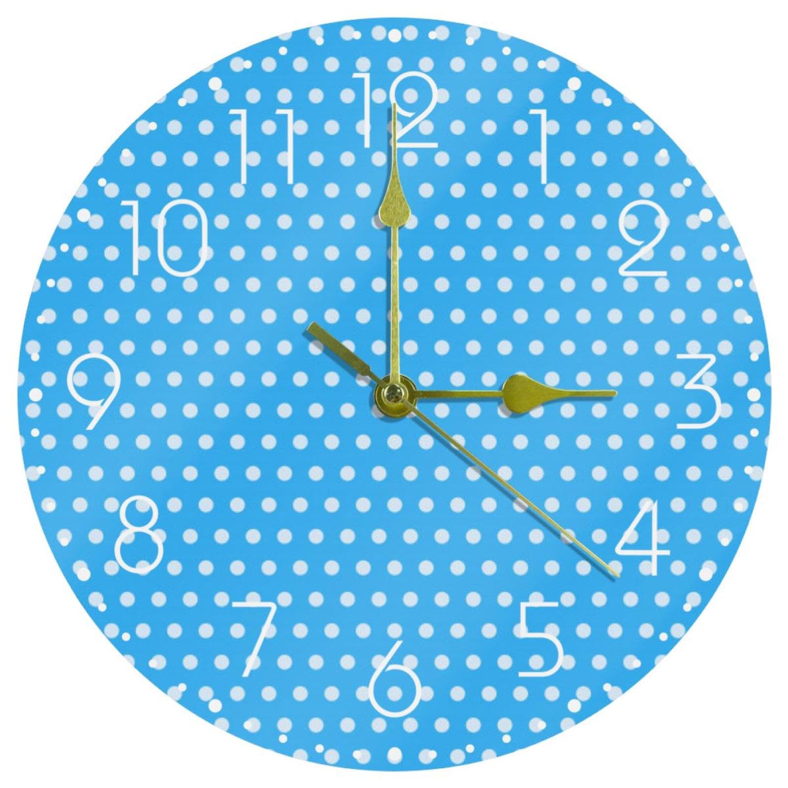 Horloge murale sans tic-tac en acrylique bleue 25cm pour sommeil paisible