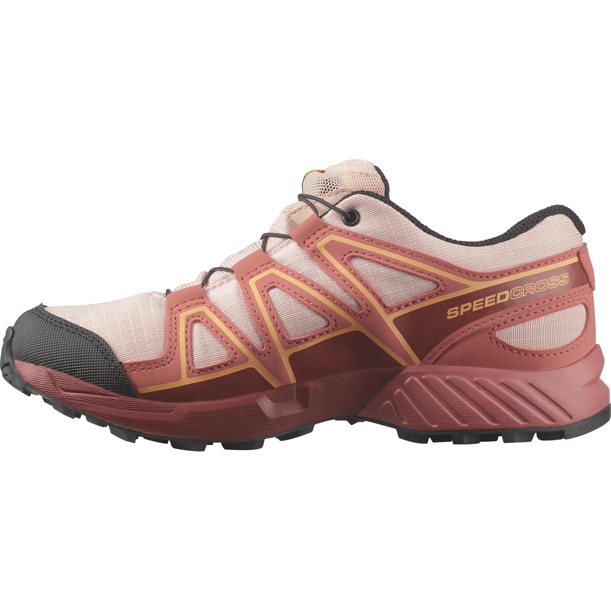 Salomon Junior’s Speedcross Climasalomon Waterproof Trail Shoes - English Rose/Cow Hide/Cantaloupe - 3