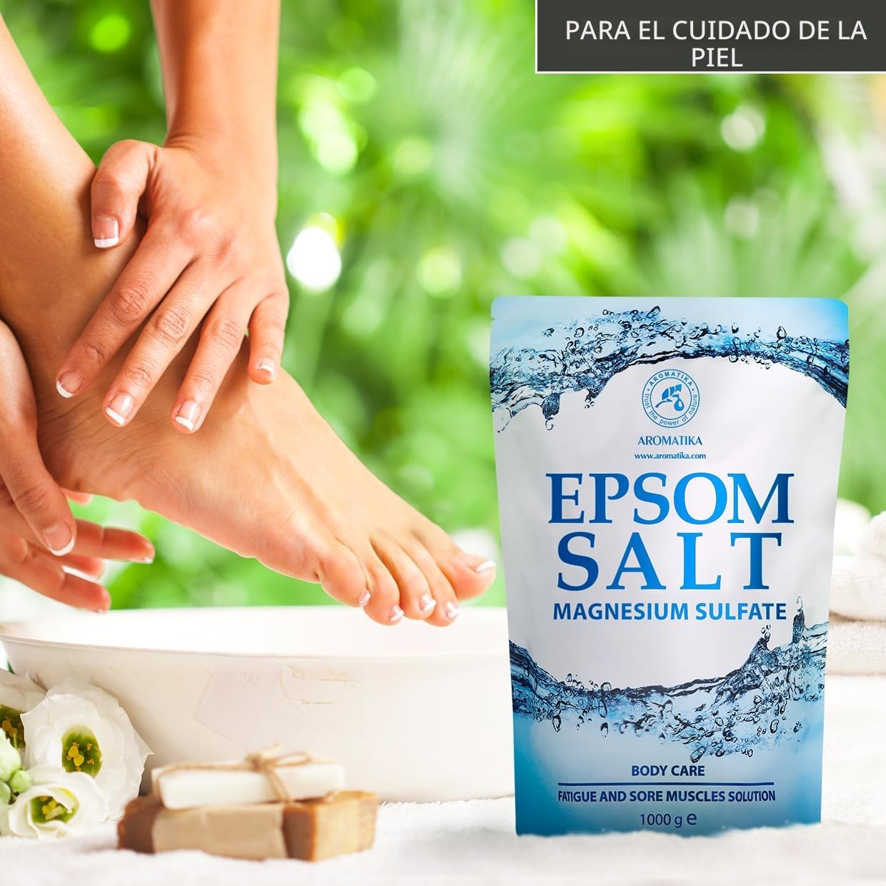 Sal de Epsom 3000g - 100% Pura & Natural - Fuente Concentrada de Magnesio - Relajación & Recuperación Muscular - Desintoxicación - Cuidado del Cuerpo - Cura - Mejor Buen Sueño