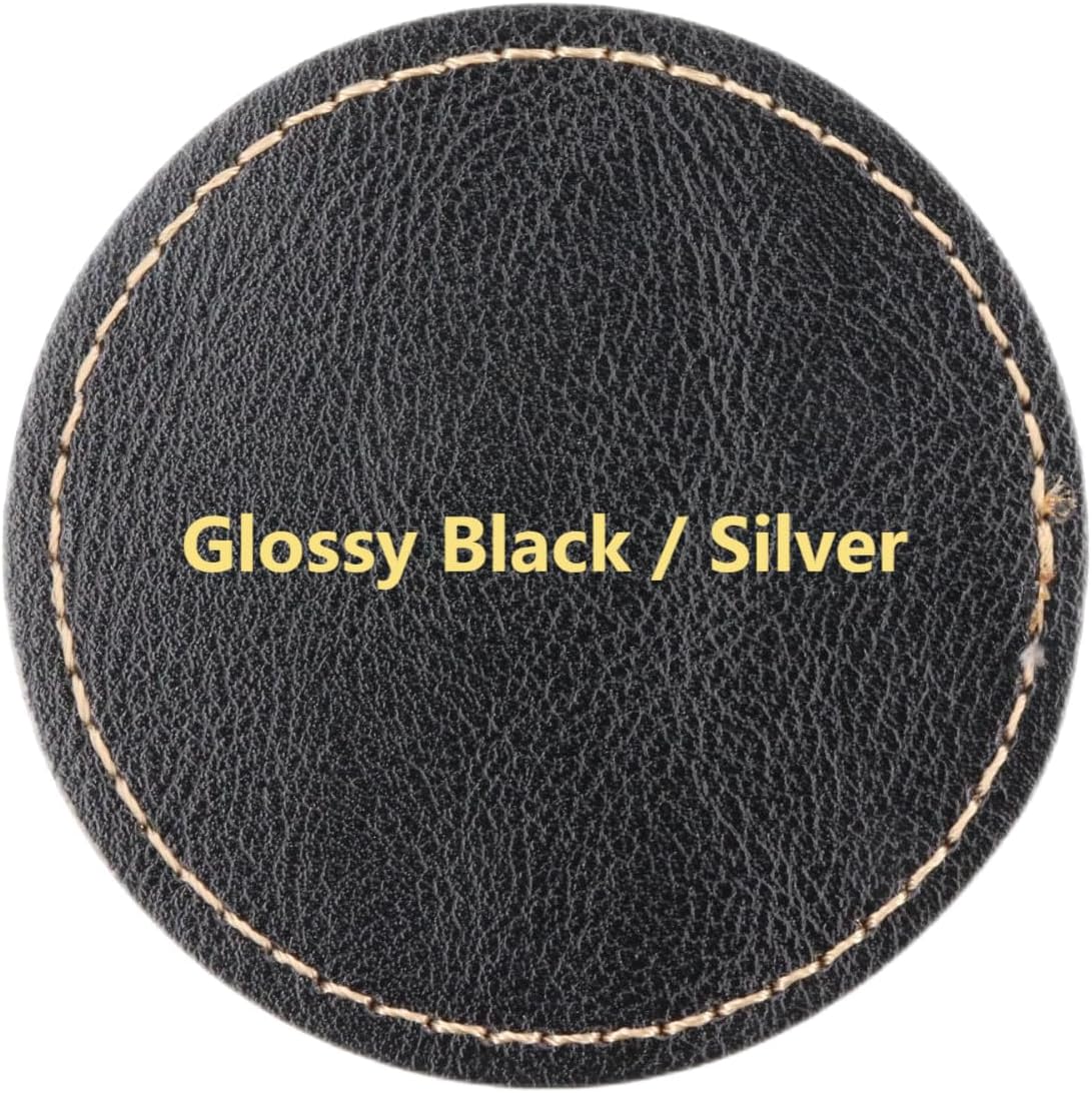 2.5" Round Blank Laserable Leatherette Hat Patches with Adhesive Faux Leather Patches for Hats Custom Fabric Repair Sew Laser Supplies (Rustic/Gold, 25)