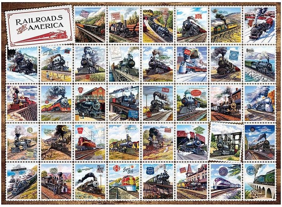 Cobble Hill 1000 Piece Puzzle - Railroads of America - Sample Poster Included