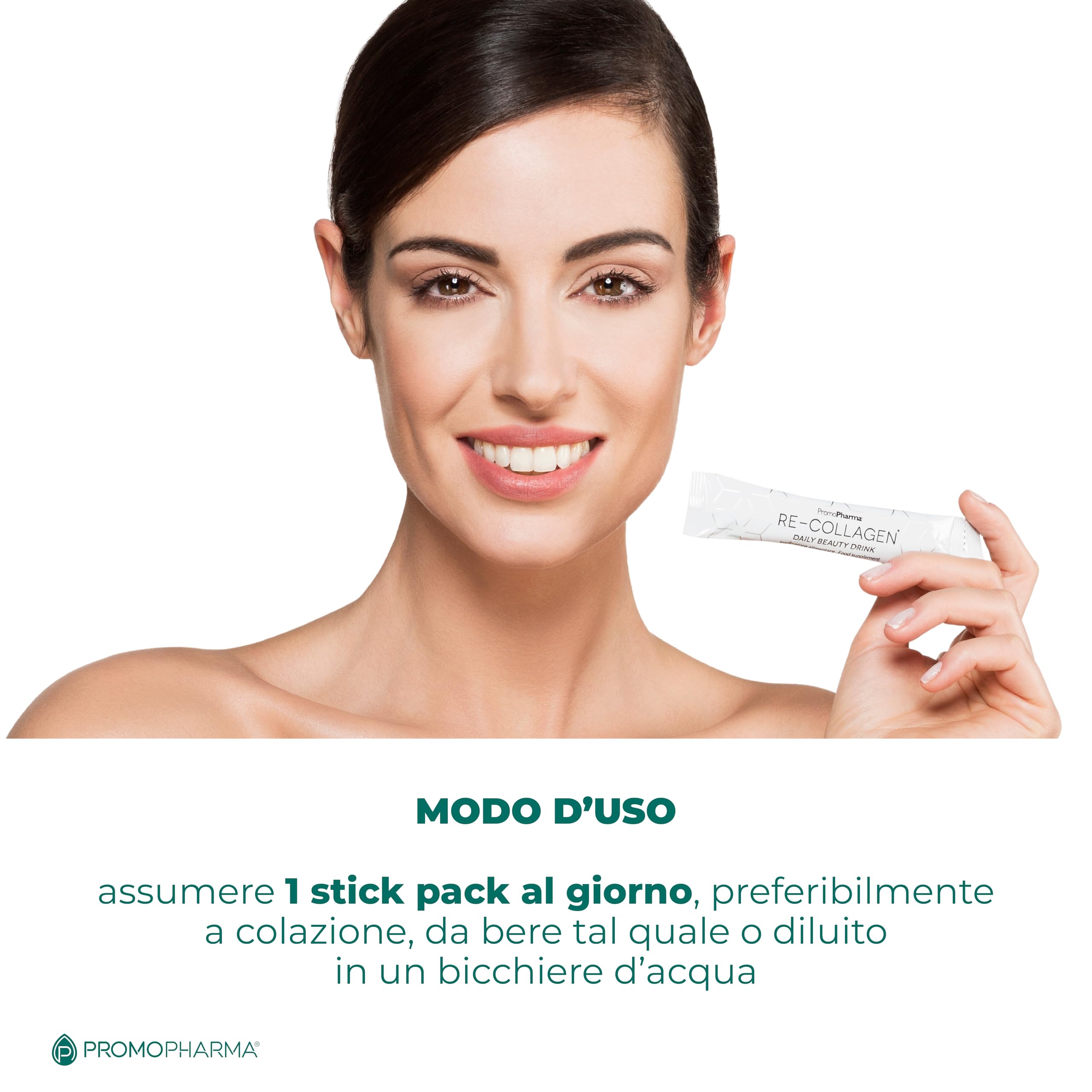 Re-Collagen Daily Beauty Drink - Integratore Alimentare - A base di ABC COMPLEX con acido ialuronico - Anti age, per il collagene - 60 stick pack da 12 ml