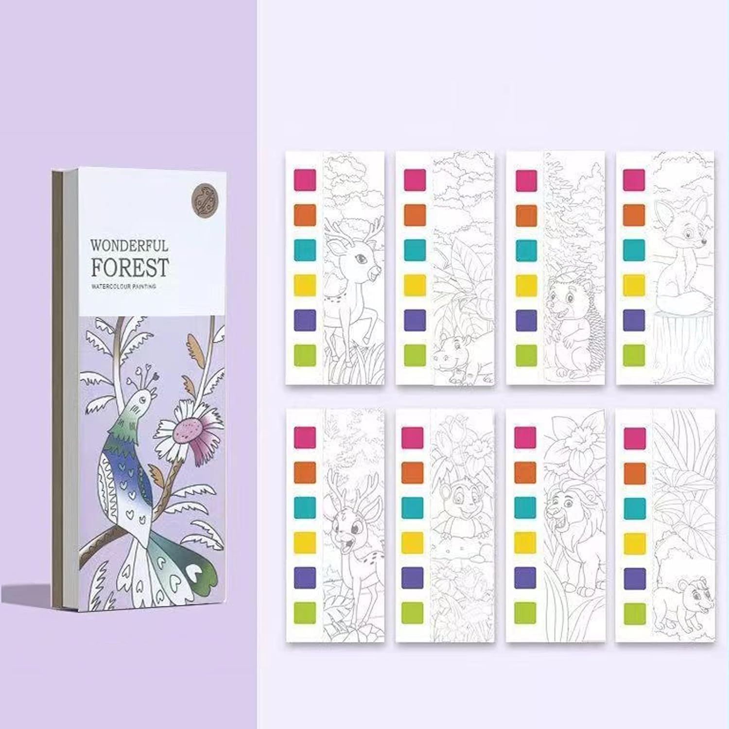 Water Coloring Books for Pocket Hand Book Stocking Stuffer Watercolor Painting Book Kit for Toddlers,Kids Water Color Paint Set Art Crafts (20 Page)