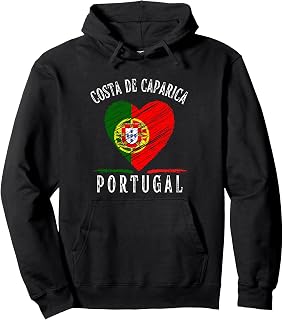 Portugal Flag Heart Costa De Caparica City Pullover Hoodie