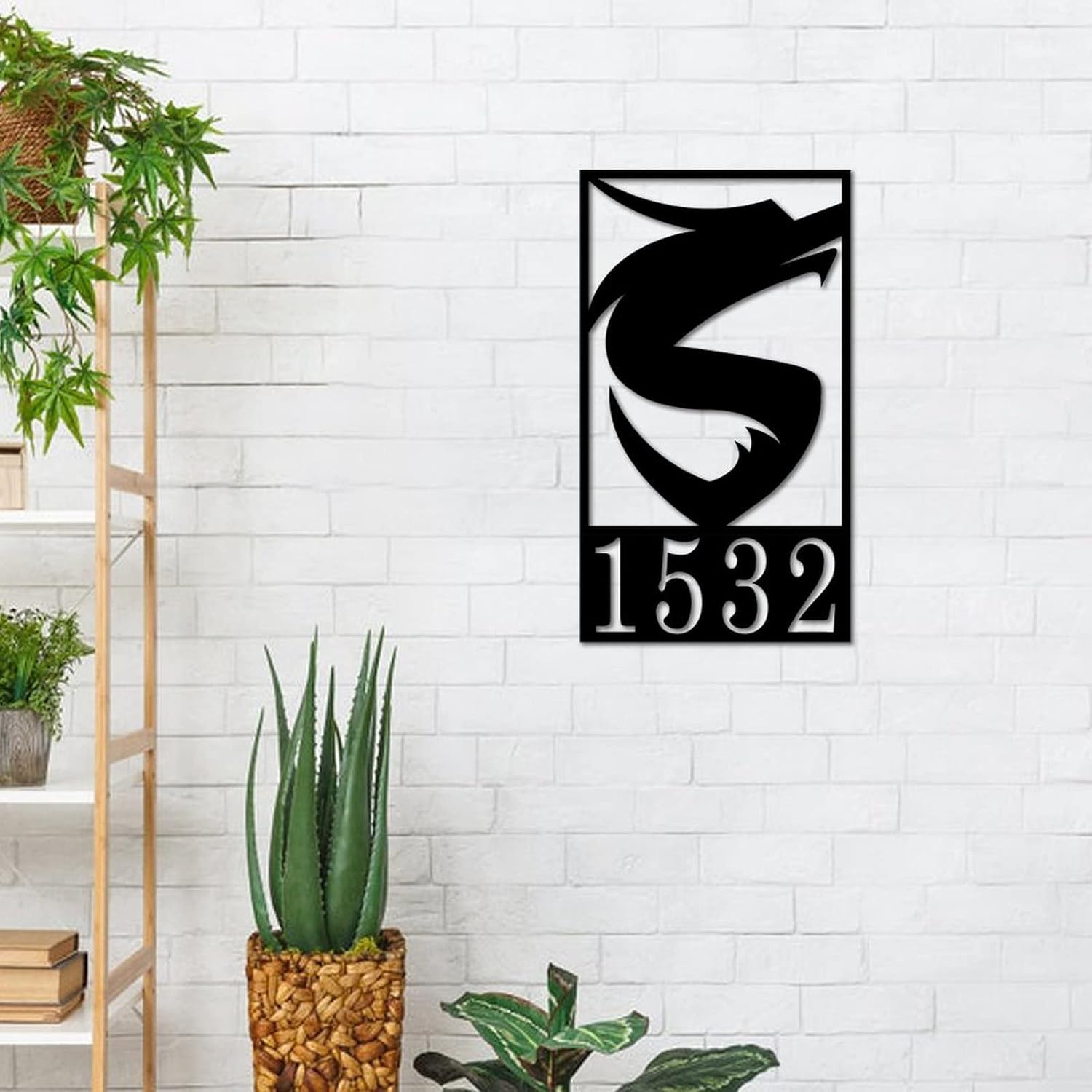 Metal Wall Art Personalized Dragon Outdoor Metal House Number Sign Indoor Outdoor Metal Plaque Wall Hanging Decoration for Home Decor