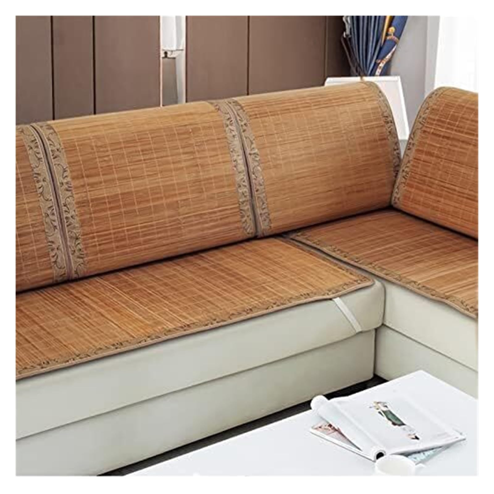 QCKNKMGG Cooling Bamboo Sofa Mat, Cooling Bamboo Sofa Mat Non Slip Summer Multicolor Multiple Sizes(G,80 * 180cm)