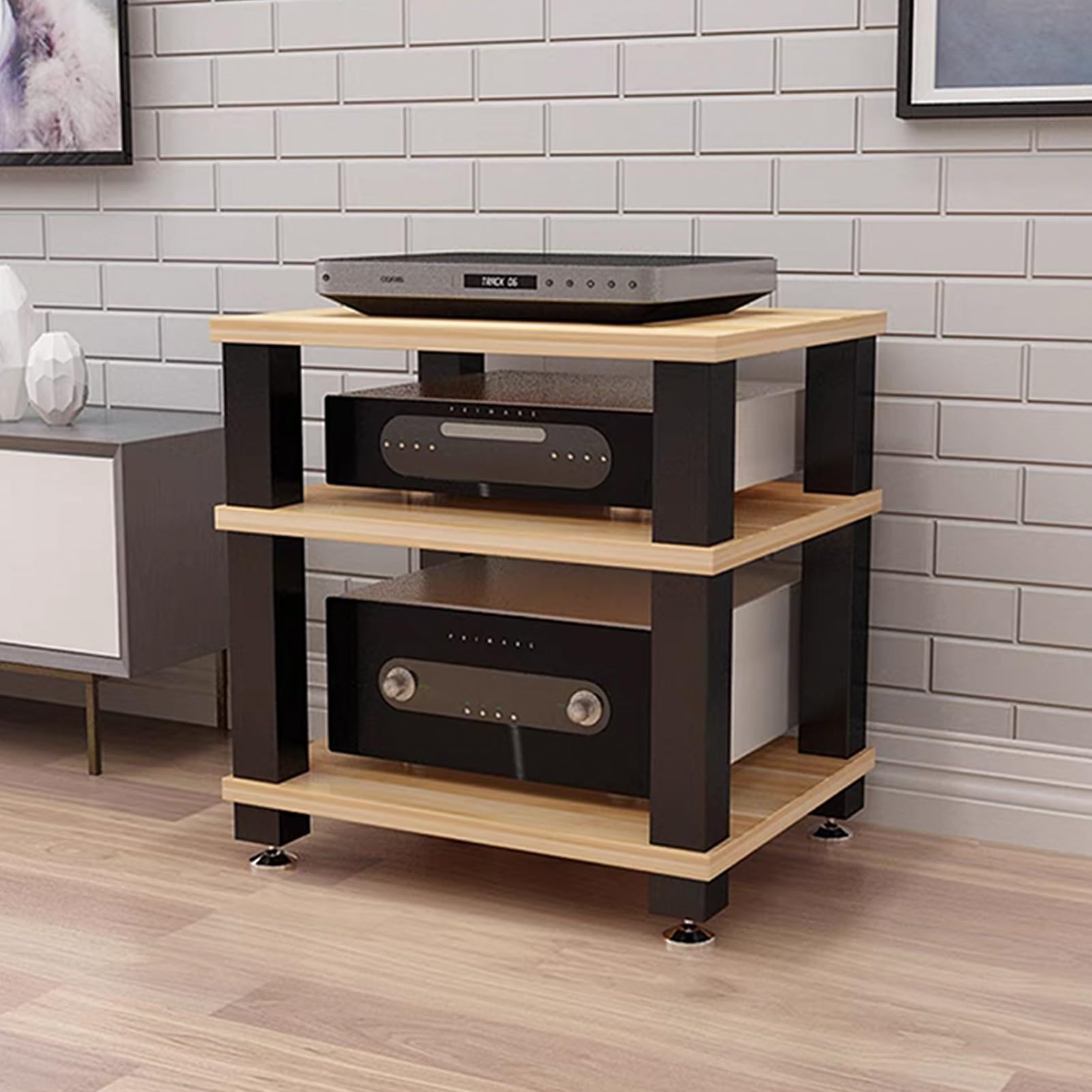 Meuble Hi FI ouvert pour éviter la surchauffe et les vibrations