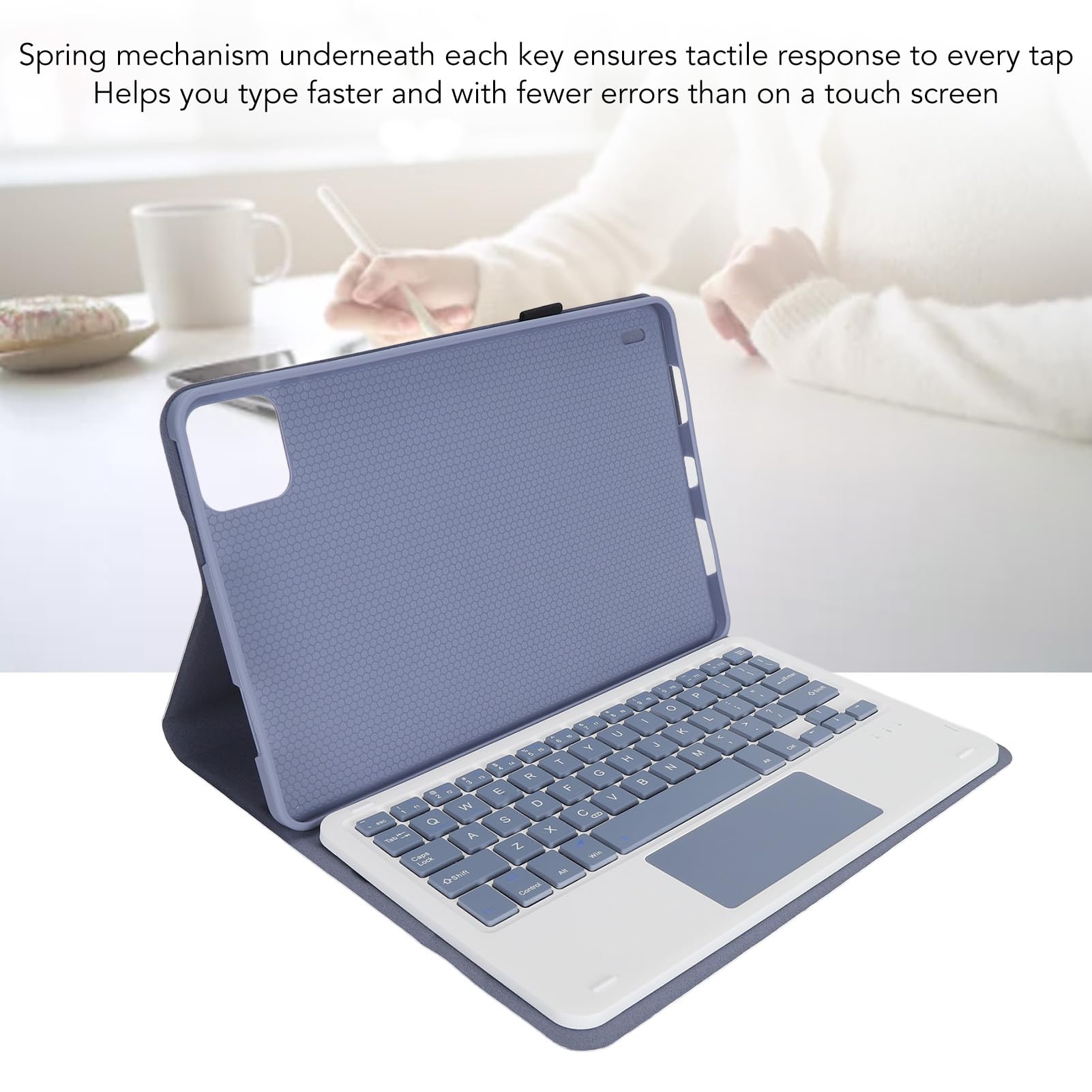 Custodia per Tablet con Tastiera 11 Pollici, Copertura Bluetooth Staccabile con Trackpad Magnetico, Ricarica Automatica e Risveglio per Viaggi e Lavoro, Pelle PU Viola, 1 Pezzo