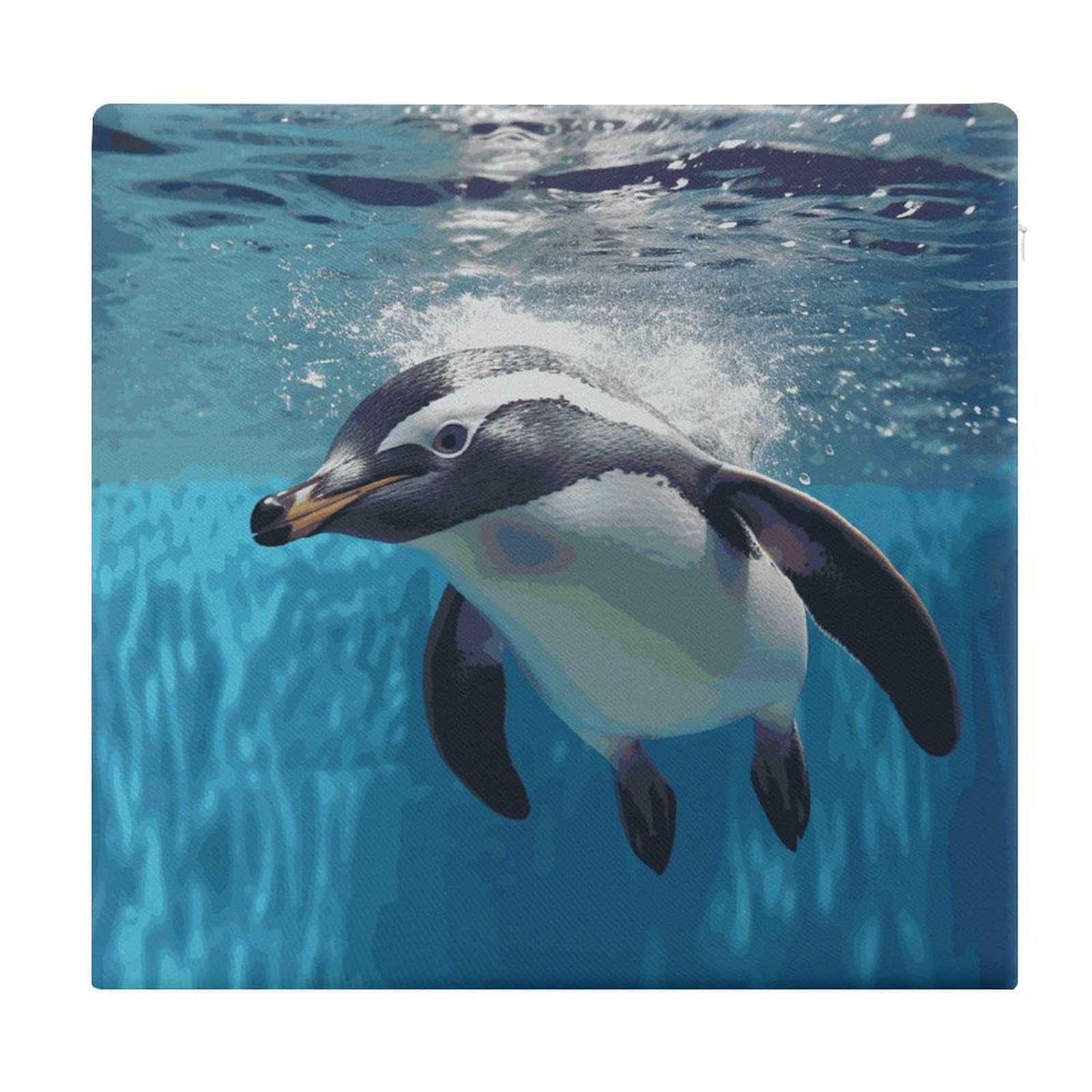 LDGSUPH - Swimming Penguin Seat Cushions for Office Chair Square Cushions Soft Floor Cushions Comfortable Memory Foam Cushion Cushions for Home Travel Chair