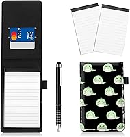 Vista 12 de Juego de 4 soportes para bloc de notas de tamaño de bolsillo, de piel sintética, mini bloc de notas con 2 bloc de notas pequeños y lápiz capacitivo