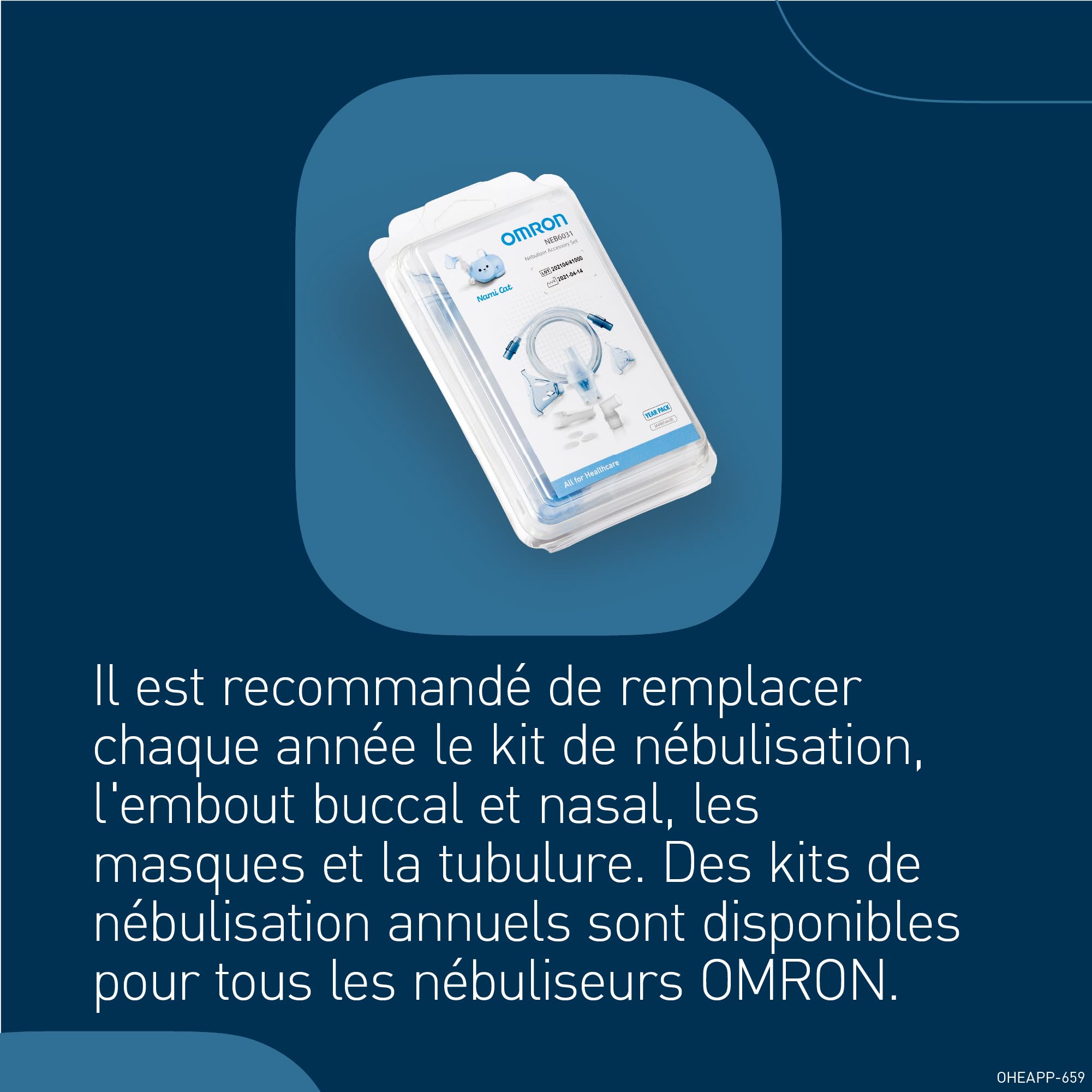 OMRON Nami Cat Nebulisateur – Nebulisateur bebe, compresseur puissant pour traitement rapide et efficace des affections respiratoires chez les enfants