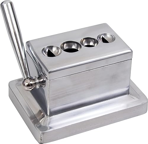 The Big Easy Tobacco Co., Cortador de puros de mesa cuádruple, acabado cepillado, para calibre 52 y 60