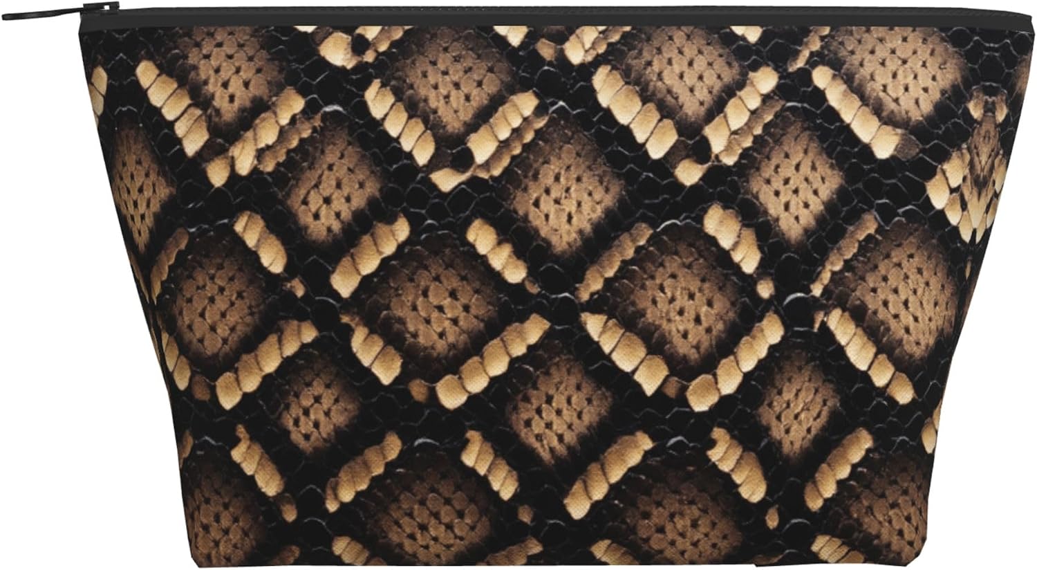 Toiletry Bag Holder Portable Gift for Ladies Women Large Capacity Cool Snake Skin Brown Travel Makeup Train Case for Makeup Brushes Digital Accessories Fashion Tote Bag