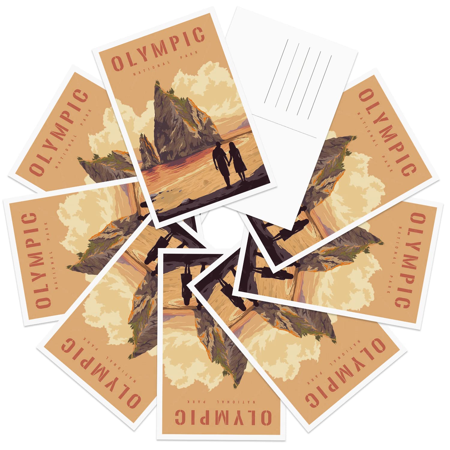 gaeaverse Olympic National Park Vintage Postcards 9pc/Set U.S. National Parks Greeting Cards for Business World Travel Landscape Postcard