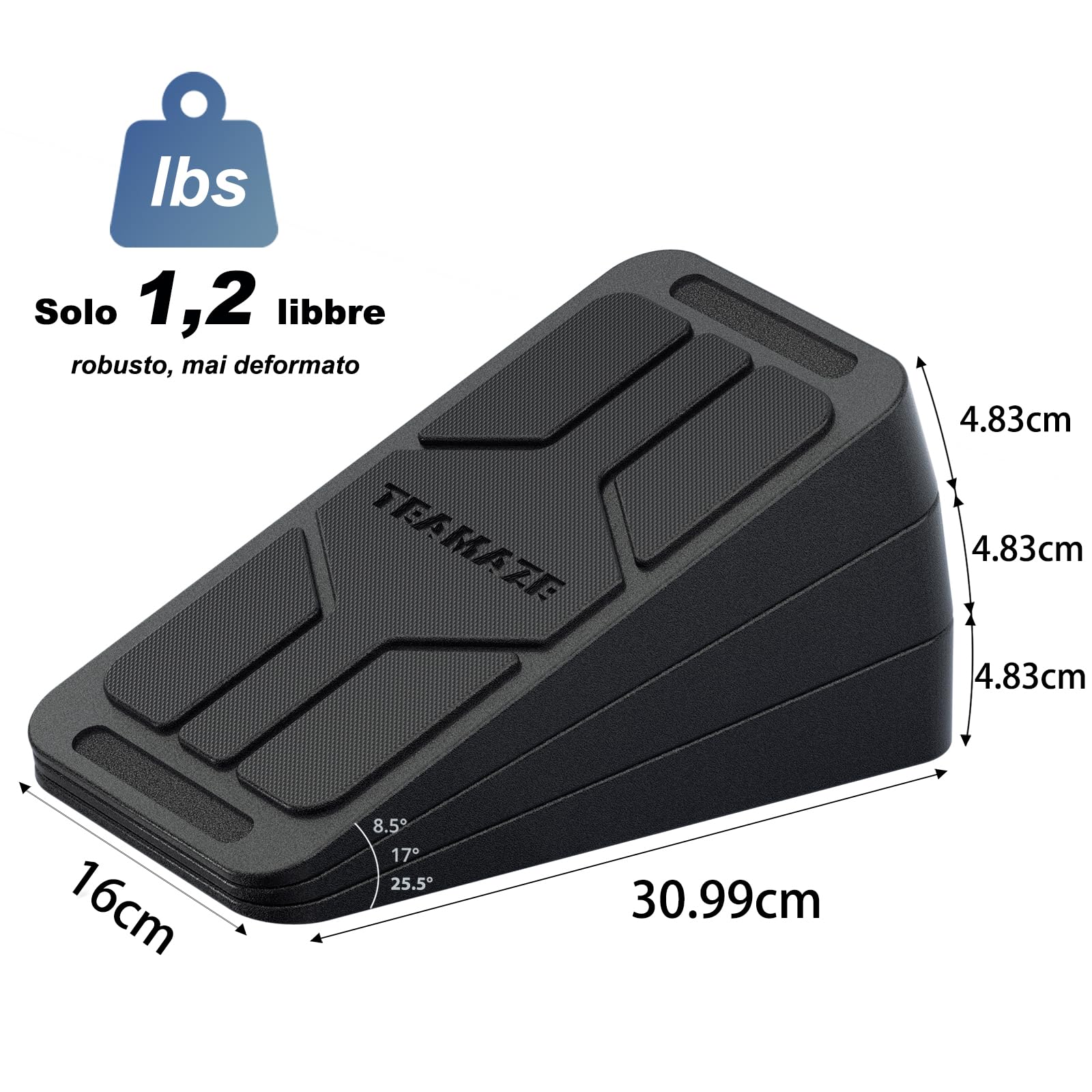 BOOSTEADY Slant Board Tavola Inclinata per Polpacci, Angoli Regolabili in Gomma Antiscivolo per Esercizi Fisici, per Palestra Casa, Squat e Polpaccio