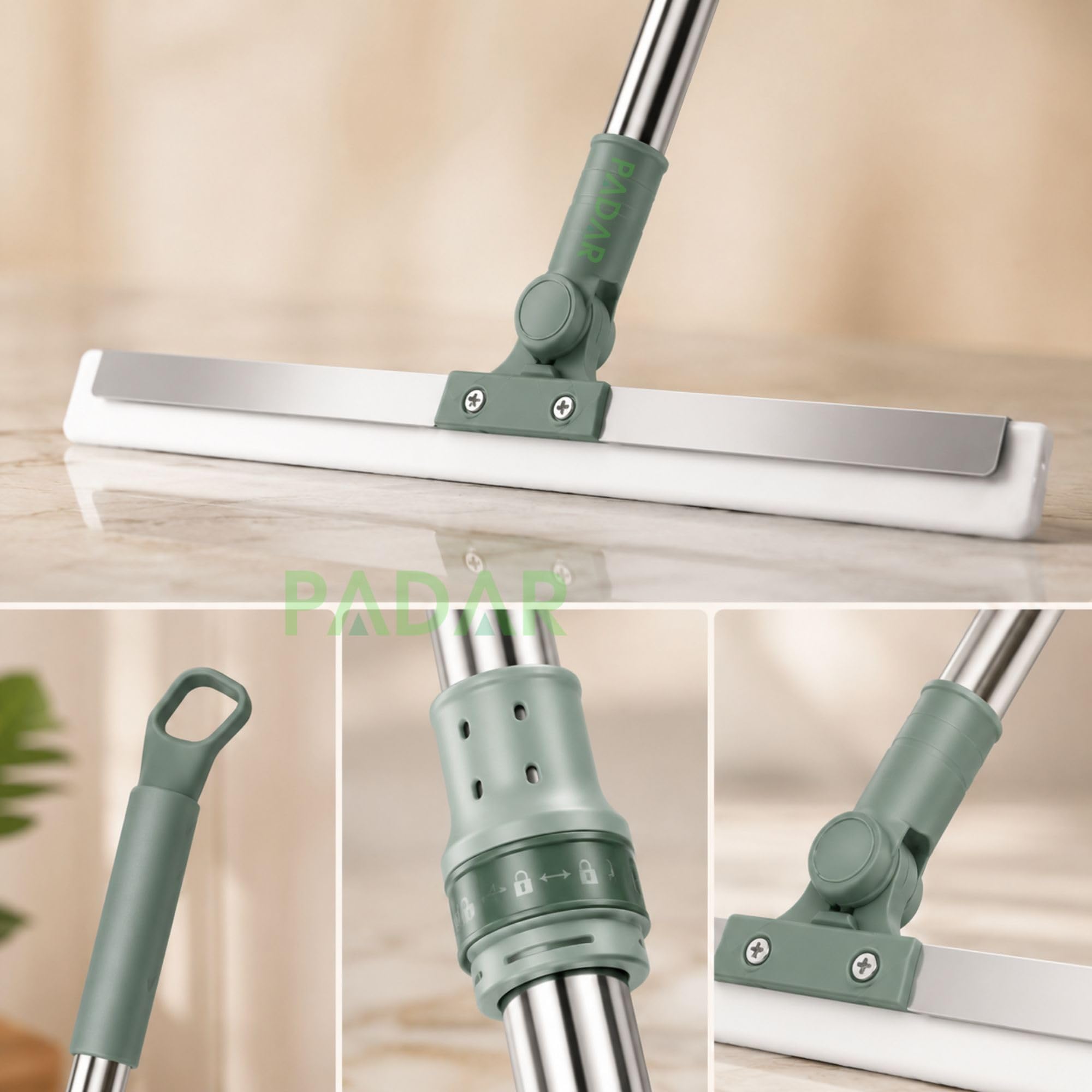 PADAR Magic Broom Sweeper for Floor Cleaning – Multifunctional Silicone Wiper Mop with Extendable Handle – Wet & Dry Use – Bathroom Floor Wiper & Window Squeegee Viper for Home(Multicolor) 4