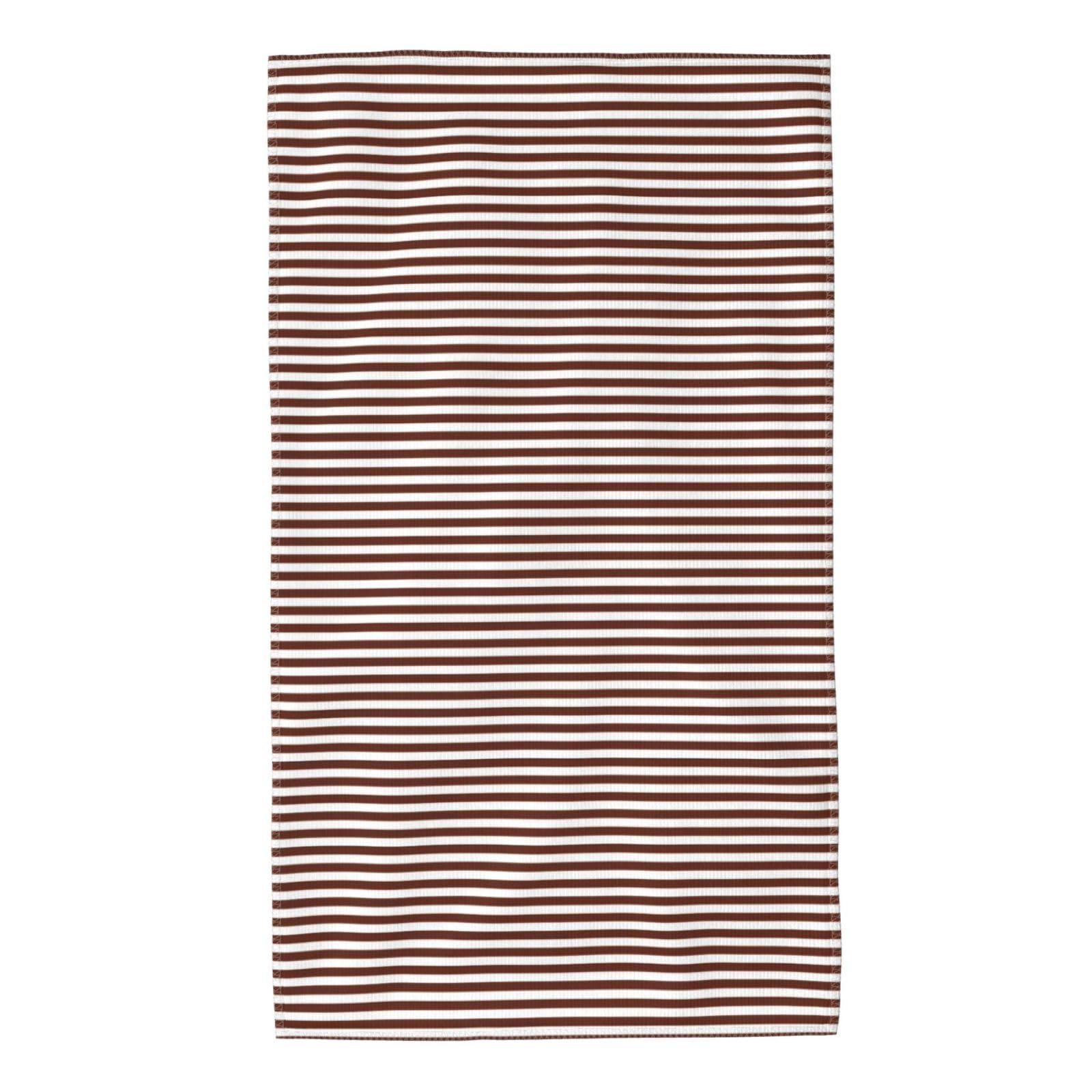 Anceky Brown and White Stripes Towels Absorbent Quick Drying Hand Towels for Face Hair Bath 27.5x16in