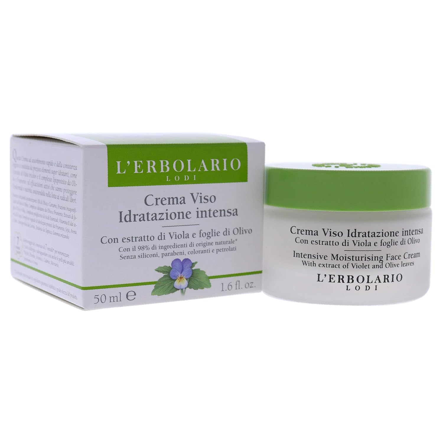 L'Erbolario Intensive Moisturizing Face Cream - Hydrating, Protecting Face Moisturizer - Daily Facial Moisturizer Ideal as Base for Makeup - 1.6 oz
