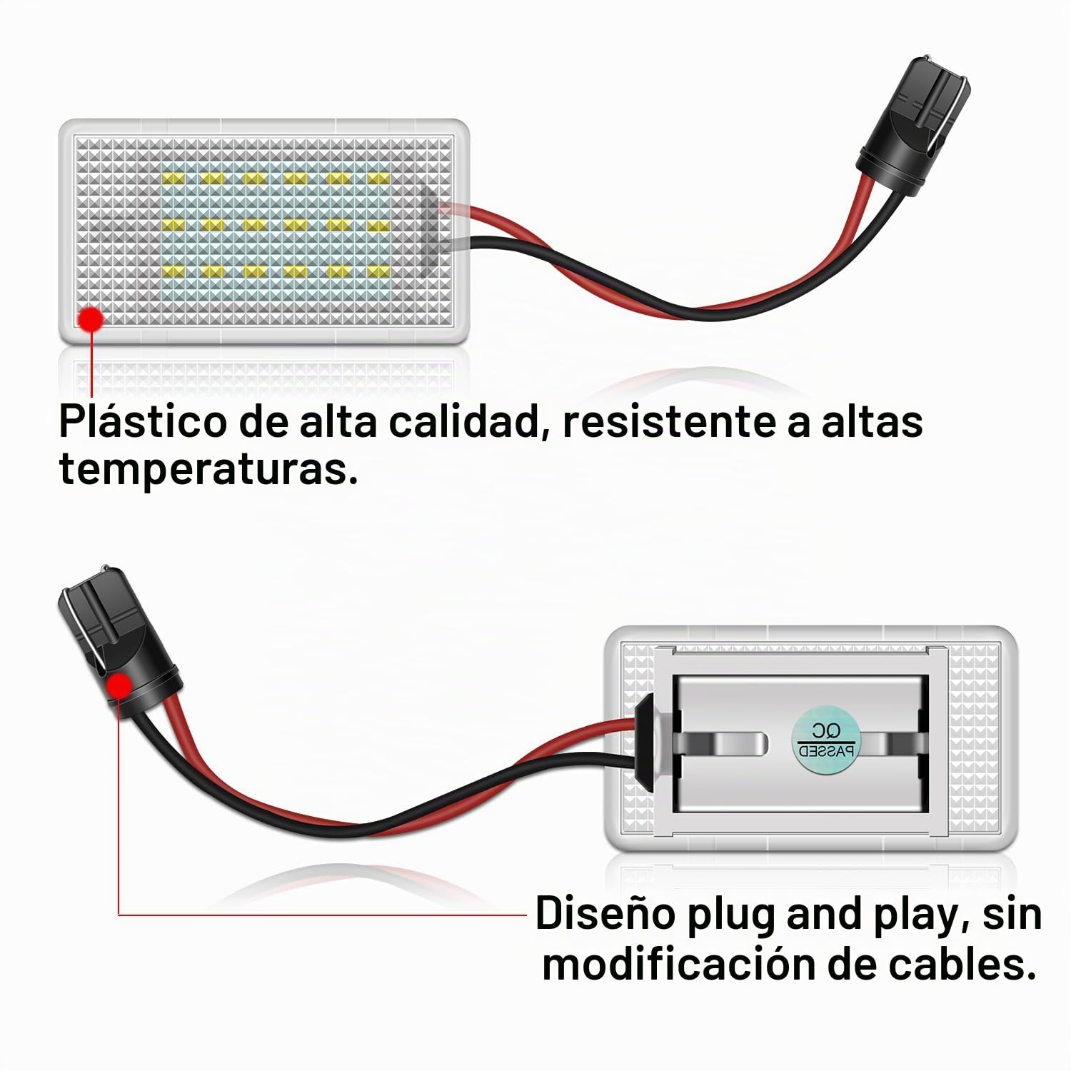 WinPower Luz Maletero LED Interior Luces de Cortesia Guantera 6000K 12V Blanco Compatible con Fiesta Focus Mondeo B/C/S-Max EcoSport Transit Galaxy Puma etc., 2 Pcs