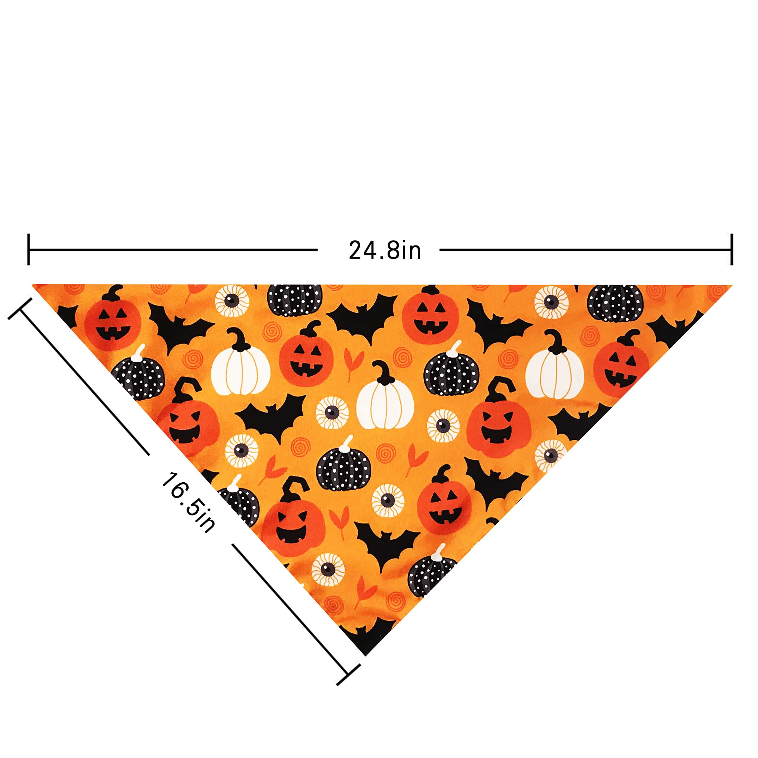 3 Pañuelos Triangulares De Halloween Para Perros Y Gatos - Diseño De Calabaza Fantasma, Tamaño Ajustable