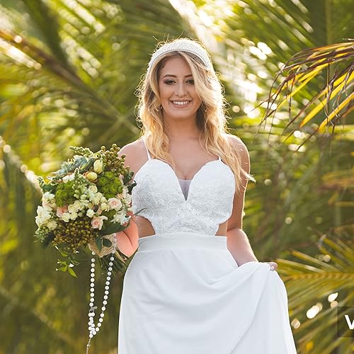 Miniatura 4 de Jaciya Diademas de perlas para mujer, diadema ancha con cuentas, diadema de perlas blancas, accesorios para el cabello, diademas de moda para mujer