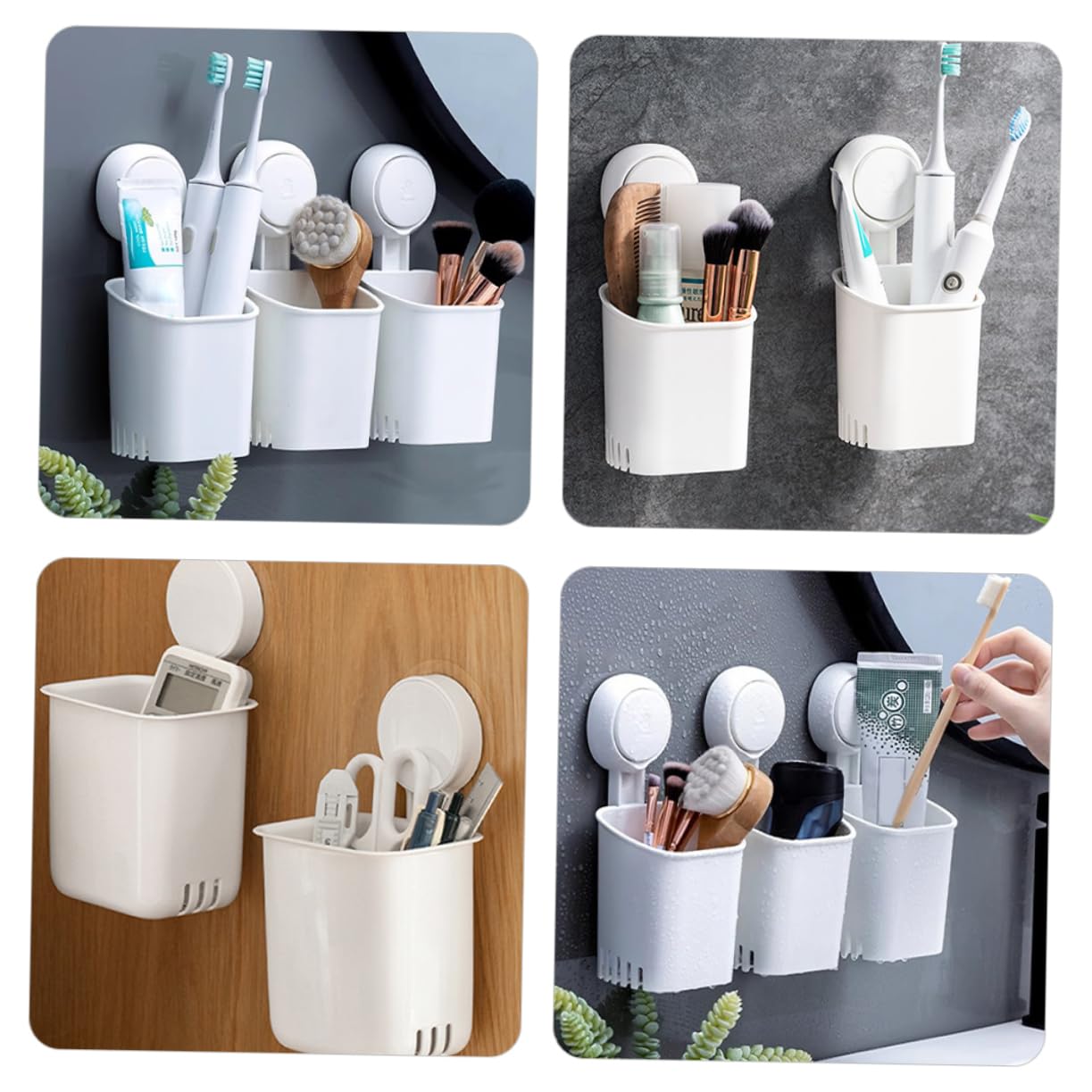 ULTECHNOVO 3 Porta Pettini Da Parete Porta Spazzolino Da Denti Porta Spazzolino Da Denti Supporto Da Parete Per Doccia Supporto Da Parete A Forma Di Accessorio Per Il Bagno Organizer