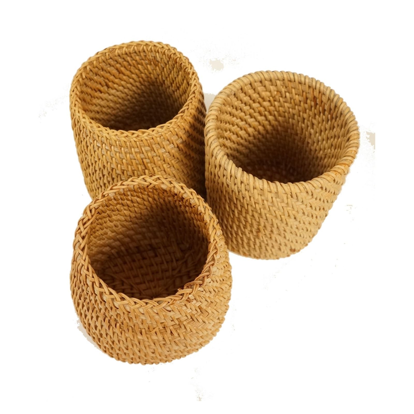 Portalápices de ratán Tejido, Seis Accesorios Junzi, contenedor para Toallas, contenedor para té (Negro y Azul 1)