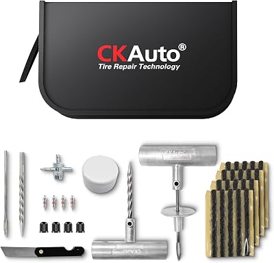 CKAuto 36-Piece Universal Tire Repair Kit with Plugs