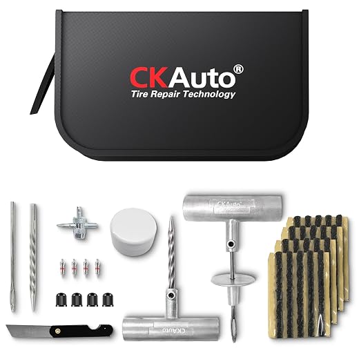 CKAuto 36 pcs Universal Tire Repair Kit with Plugs Heavy Duty Professional