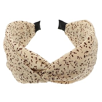 Wide Knotting Hairband for Women, Wide-brimmed Fabric Headband with Twisted Knot, Vintage Style Hair Hoop Suitable for Daily Wear and Hair Styling, Beige Color