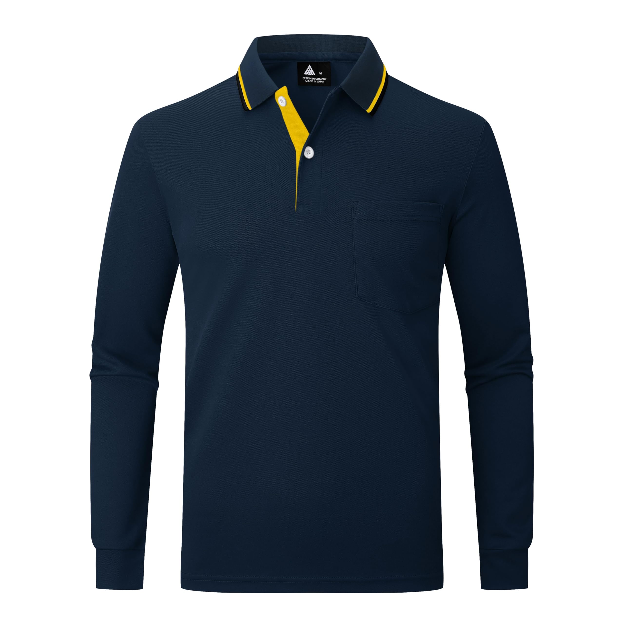 SwissWell Polo Homme Manches Longues Respirant et Léger Golf T-Shirt Sport Business Casual