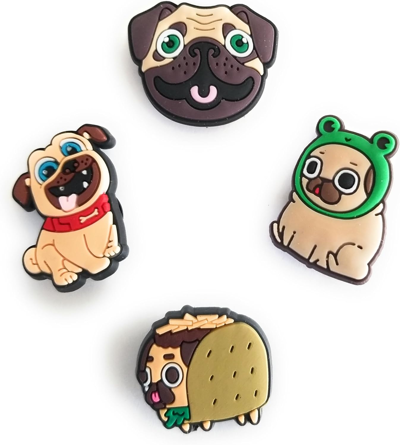 Worked Like a Charm Pug Dog Puppy Shoe Charms for Clog Shoes Decoration Gift