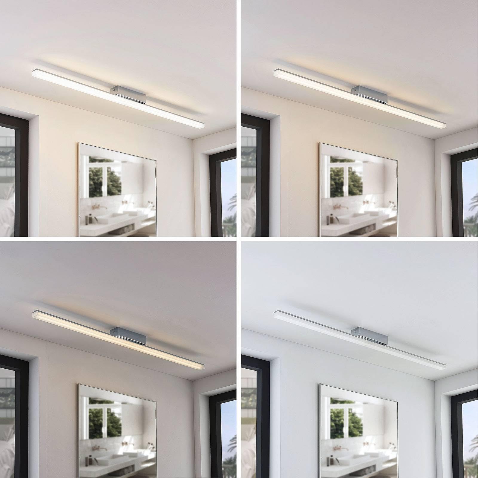 Lindby LED Deckenlampe Levke dimmbar (spritzwassergeschützt (Modern) in Weiß aus Kunststoff, Bad Deckenleuchte Lampe Badezimmerleuchte