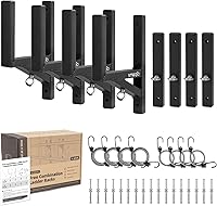 SMOQIO 4-Pack Aluminum Trailer Ladder Rack - 400lb Capacity Side Mount for Enclosed Cargo Trailers