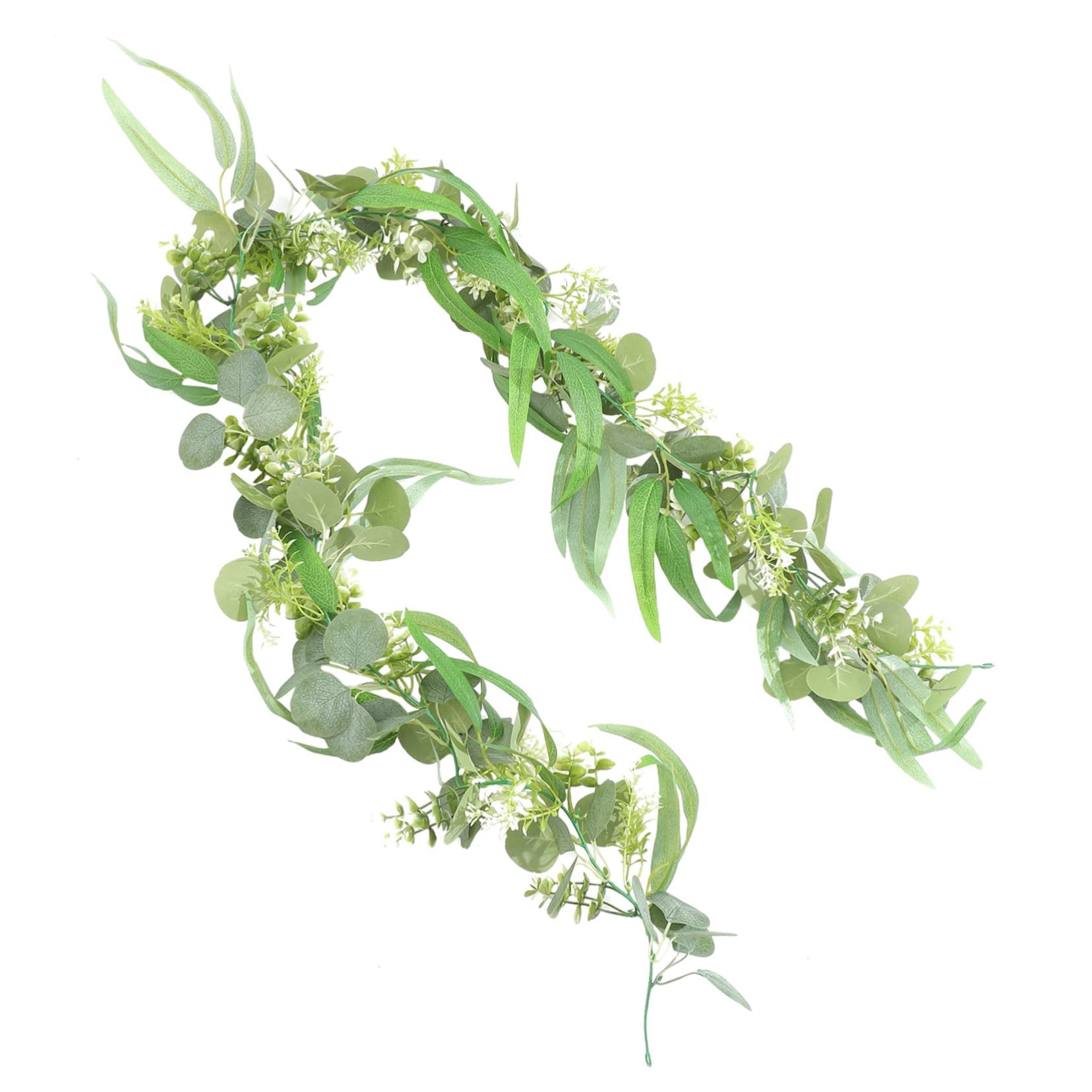 Eucalipto colgante artificial Sosoport y guirnalda de sauce para plantas de pared