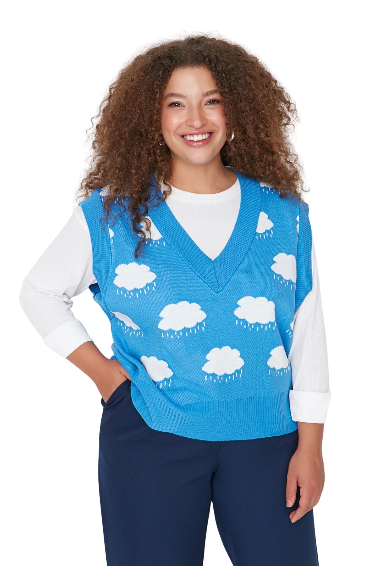 Trendyol Plus Size Sweater - Blue