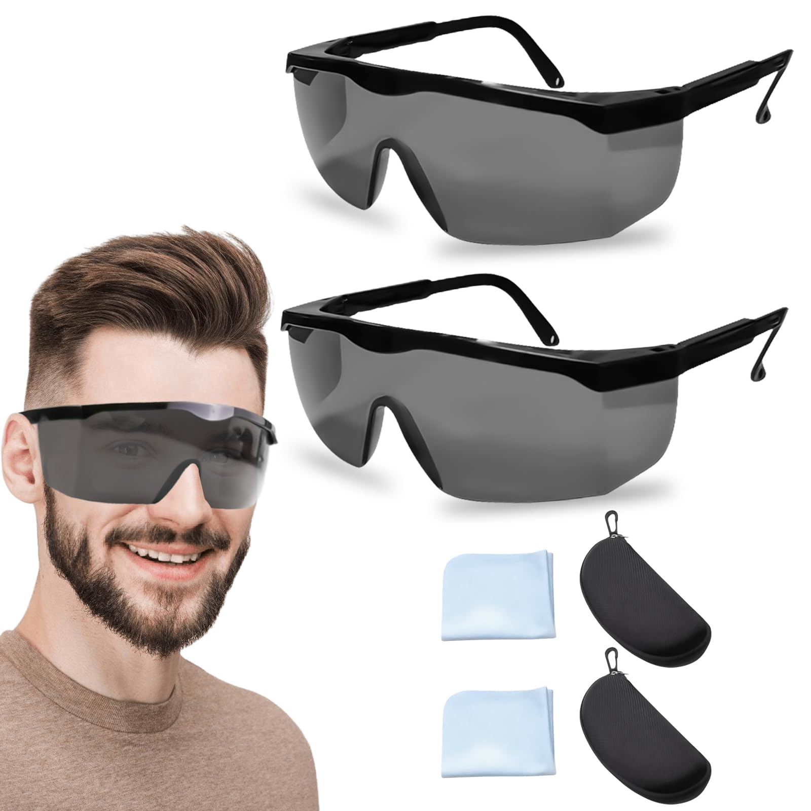 Vaileal 2 gafas de protección láser, 200 nm – 2000 nm, protección ocular láser, gafas de protección profesional IPL con caja de protección para los ojos, cosmetología láser, tratamiento de depilación