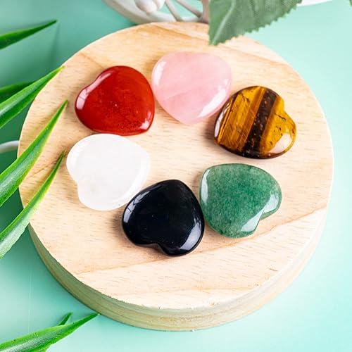 Miniatura 4 de 3 piedras naturales de corazón hinchado de cuarzo rosa de 1 pulgada, piedra de preocupación de palma de cristal curativo para chakras, reiki,