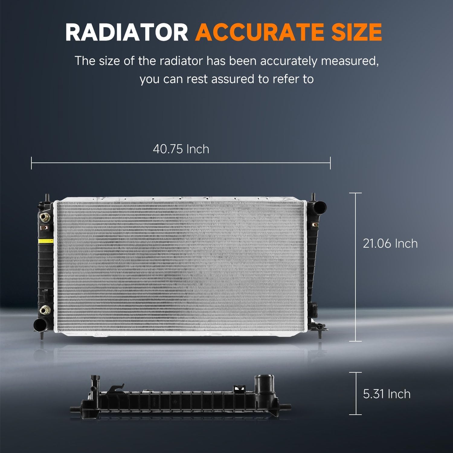 OCPTY 2141 Engine Coolant Radiator Compatible with 1997-1998 for ford F-150 4.2L 4.6L,1997-1998 for ford F-250 4.6L,1997-1998 for ford Lobo 4.6L,Replace# 2141,F75H8005DB,2260 Aluminum Radiators Car