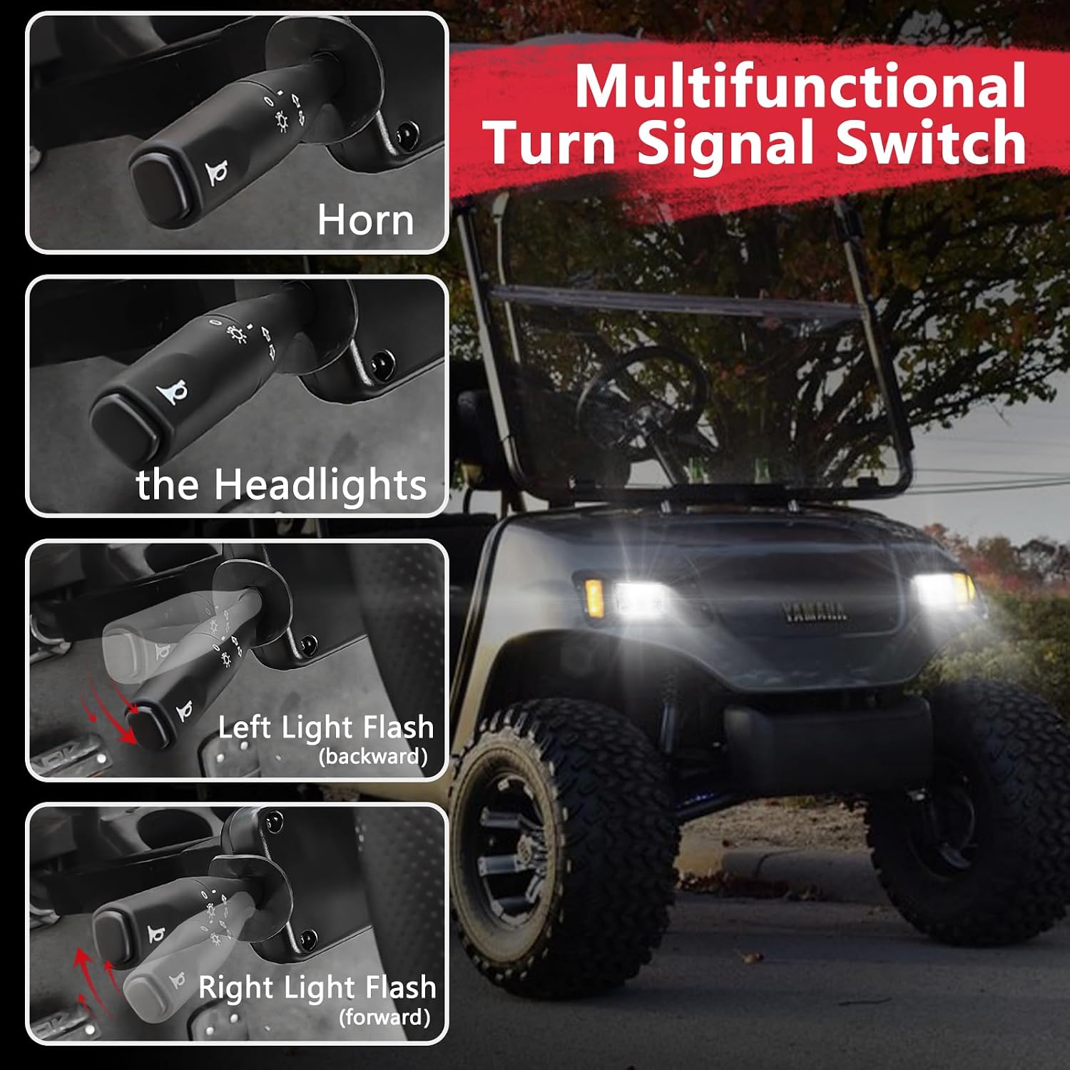 Ultimate LED Head Tail Light Kit For YAMAHA G14 G16 G19 G22 Gas or Electric Golf Cart Models Replace Complete 12V Light Kit Assembly For YAMAHA G22
