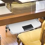 Desk Keyboard Tray Space-Saving Keyboard Sliding Platform with Stainless Steel Rails White
