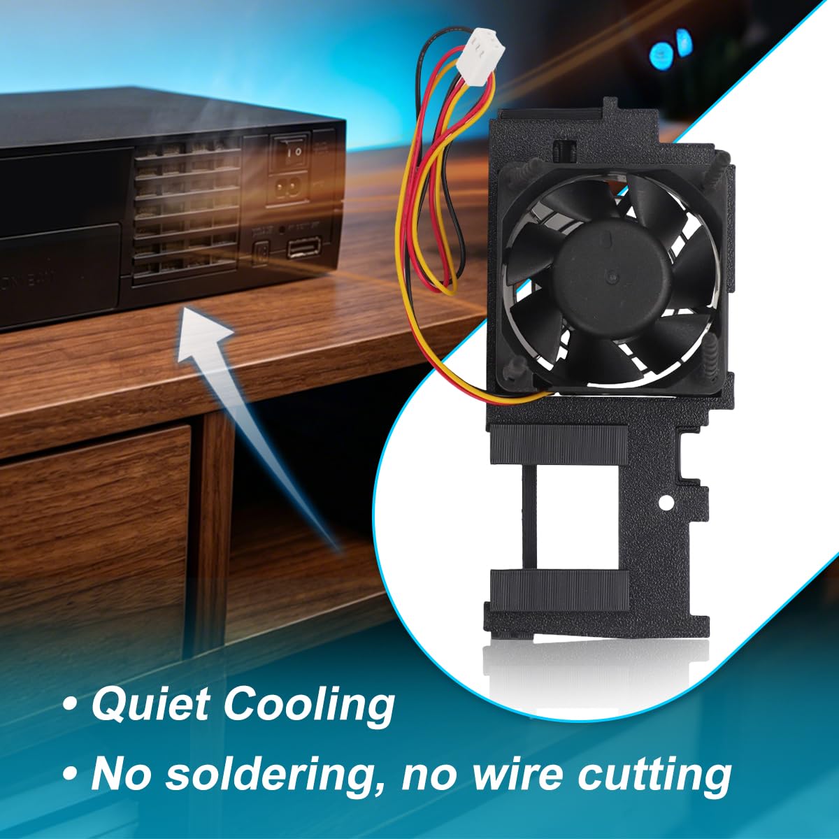 motoparty Cooling Fan Upgrade Modification for PlayStation 2 Fat | for SCPH-30000 & 50000, PS2 Mod, Quiet Cooling Fan Replacement Kit, No Cutting Plug-and-Play Set