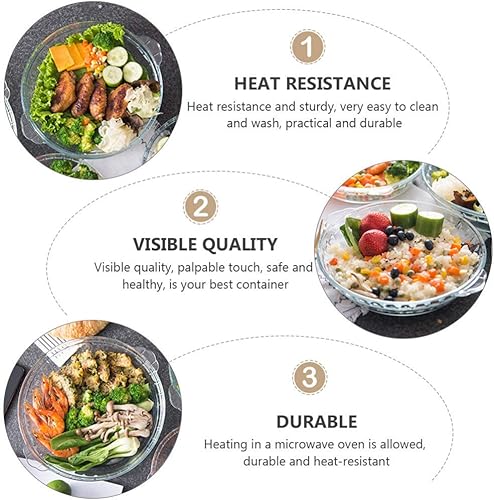 Miniatura 3 de MARURY Plato para hornear de vidrio transparente resistente al calor, sartén de vidrio oblongo, bandeja para hornear para hornear horno de 7 pulgadas