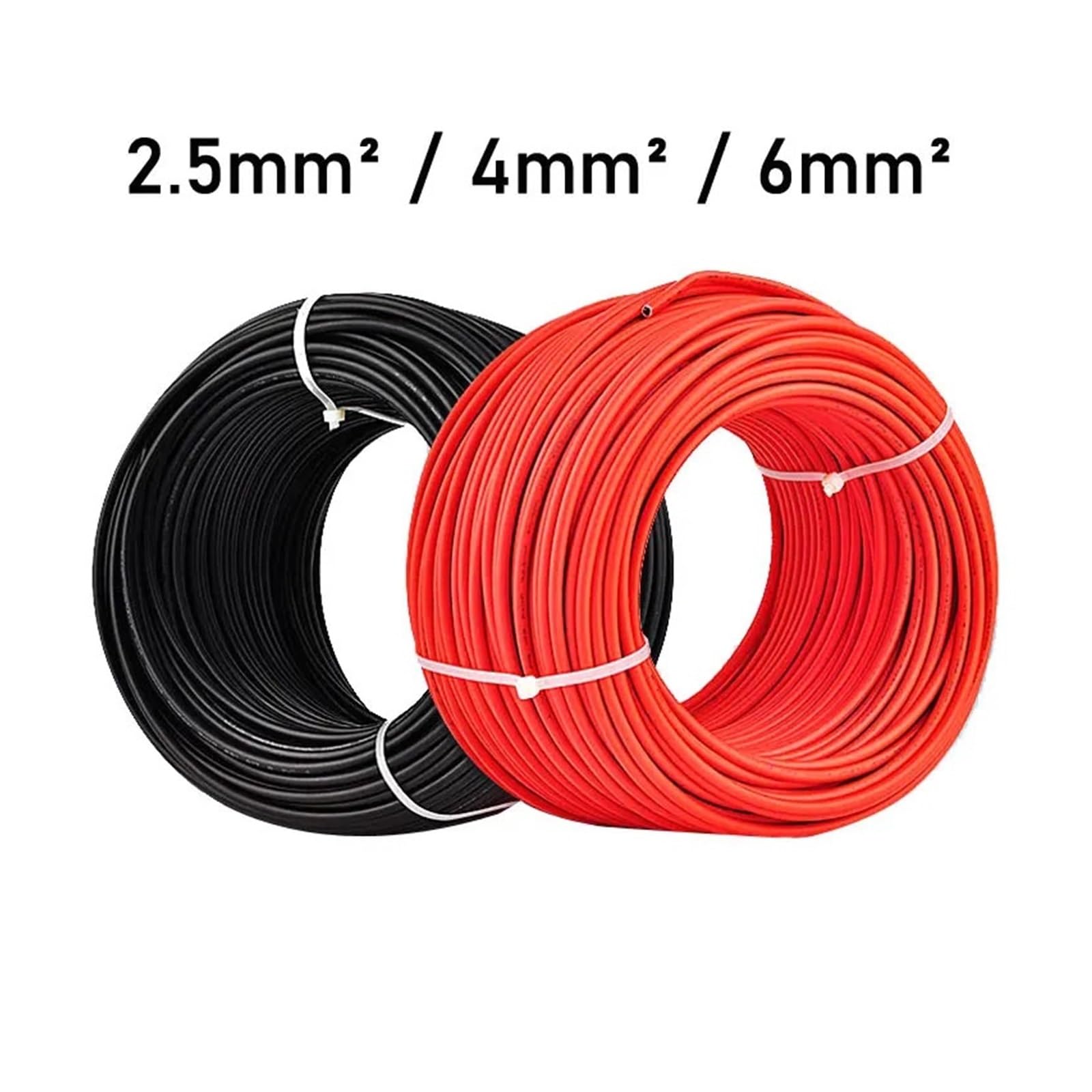 Cavo fotovoltaico 2,5 mm2 4 mm2 6 mm2, Cavo di Alimentazione Solare for Collegamento Pannelli fotovoltaici Rosso o Nero(Red,8M_AWG9-6MM2)