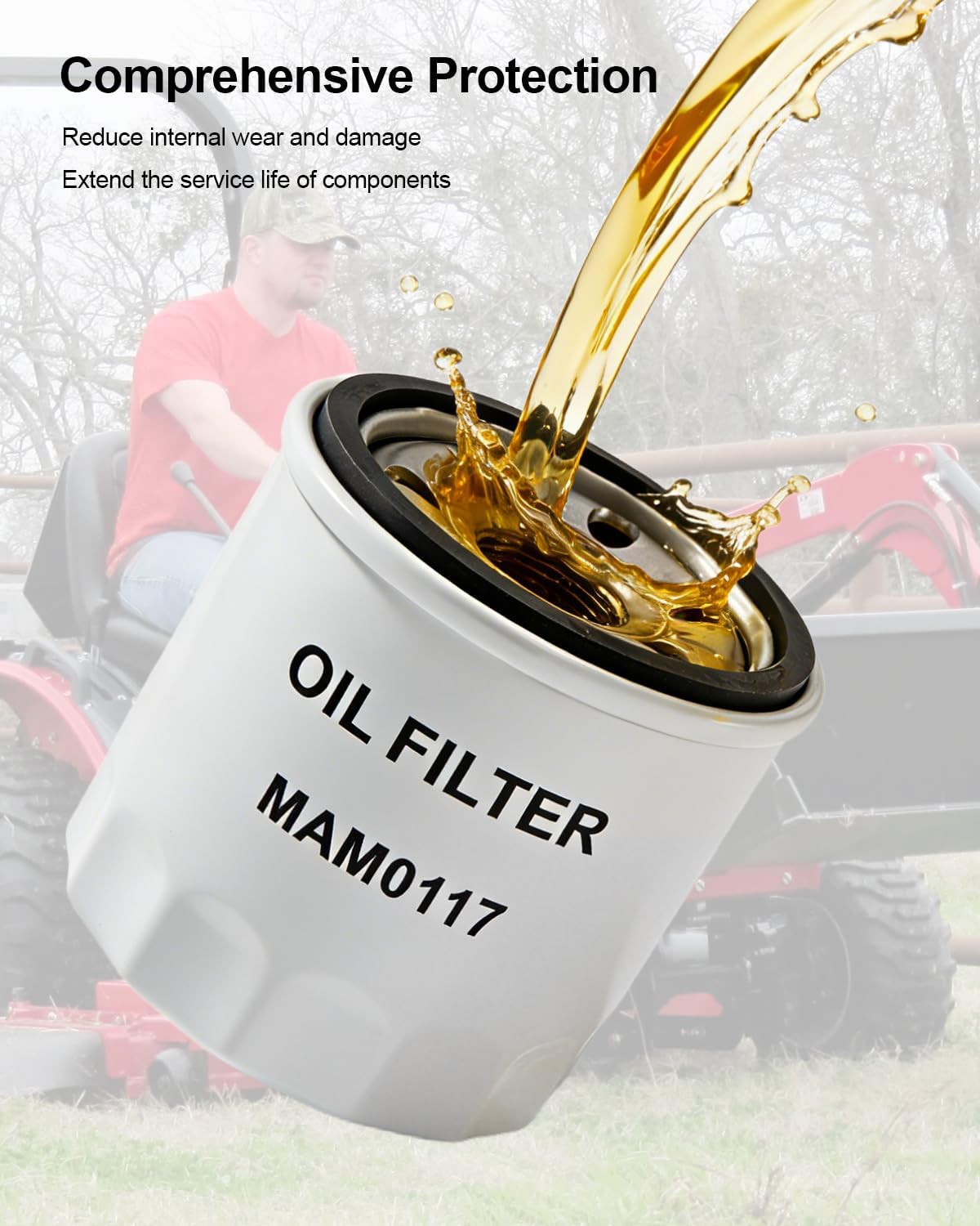 Filter Kit Fit for Mahindra Max 28 XL Max 26 XLT Max 26 XL 2415 2516 HST Gear Max 22 24 25XL HST W/ 1.3L Engine Tractor, Replace 35460501800 31A6200317 MAM0117 10382585000, Maintenance Filter Kit