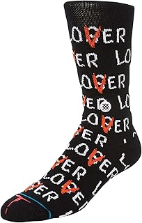 x IT Lover Loser Classic Crew Socks (Black) Men's Graphic Print Sock