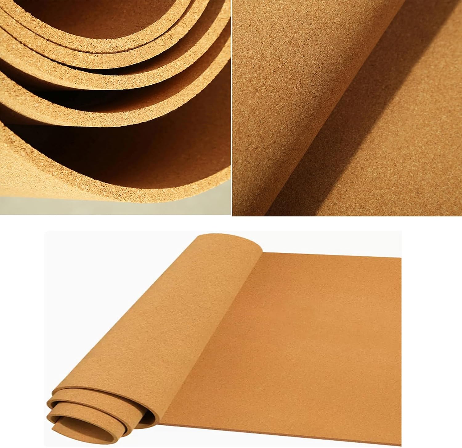 LYZLPHLL Natural Cork Roll for Walls, Large Cork Boards for Walls, Corkboard Liner Strips, 1/3" 1/4" Thick, Drawer Liner, for Office Home School DIY (Color : Thick 6mm, Size : 0.9mx1m(3ftx3.3ft))