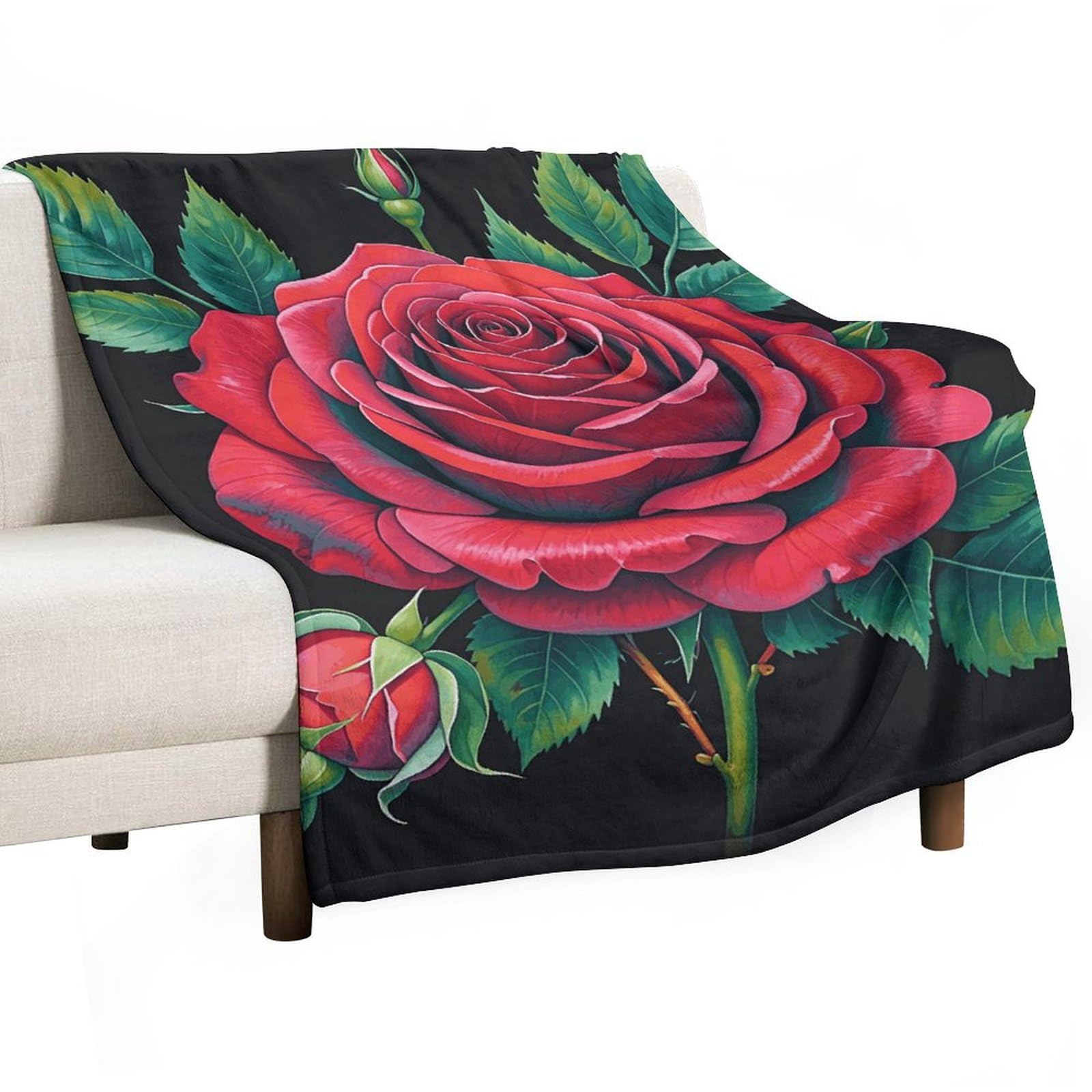 Couverture flanelle rose gothique 140x178 cm pour lit et canapé