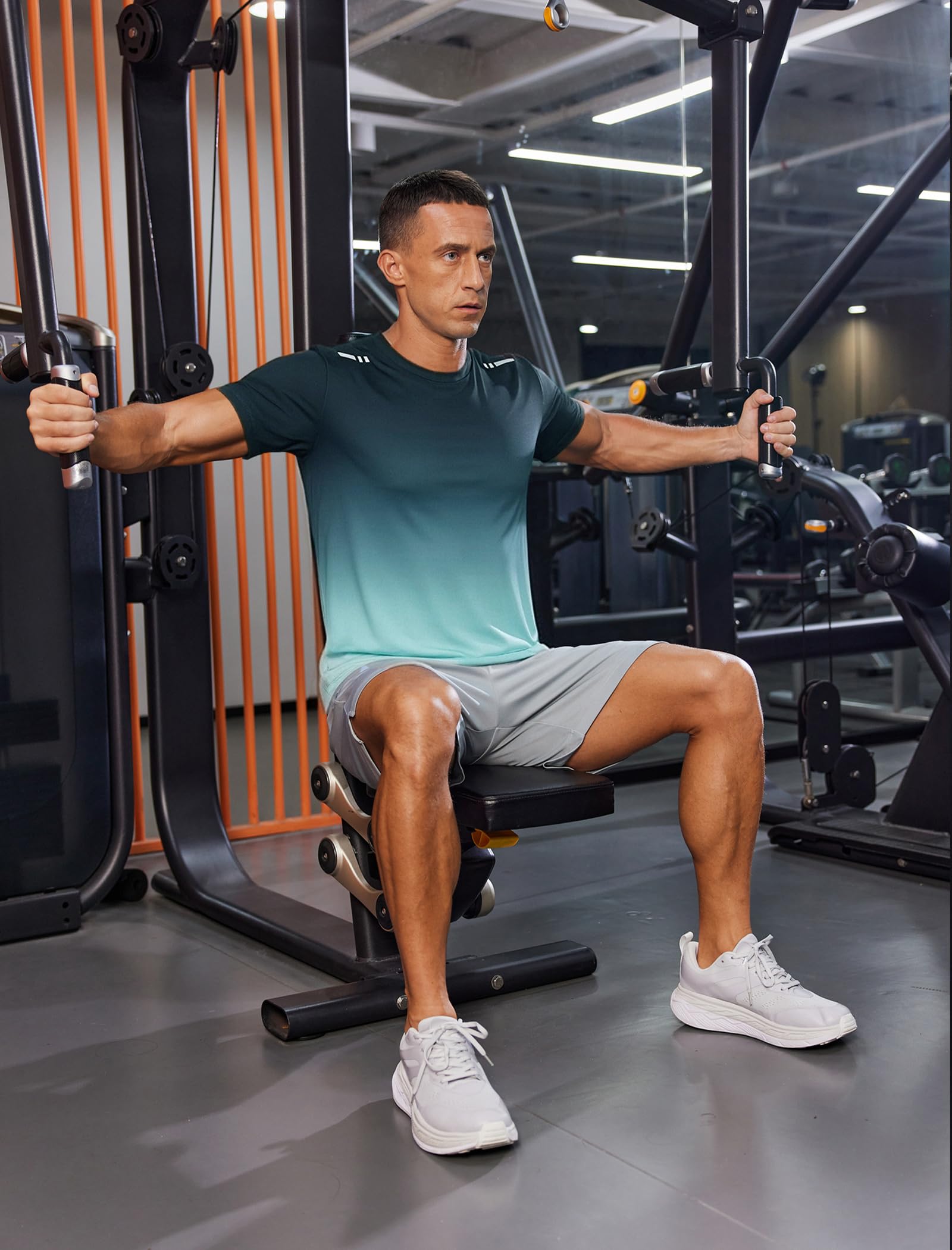 PINSPARK Camiseta Deportiva De Manga Corta Hombre, Transpirable, Secado RáPido, Correr Y Gimnasio, con Degradado — view 5
